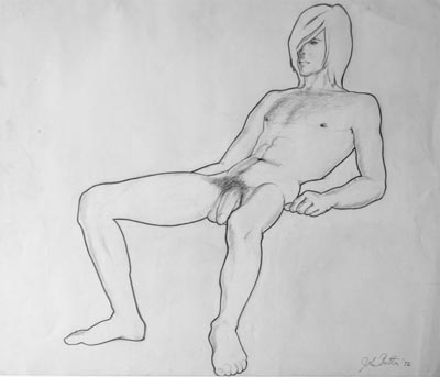Pencil drawing of a male nude