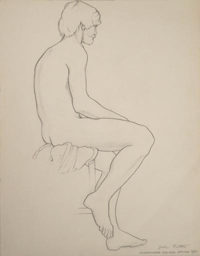 Life drawing done by artist John Button in 1970 while at Swathmore